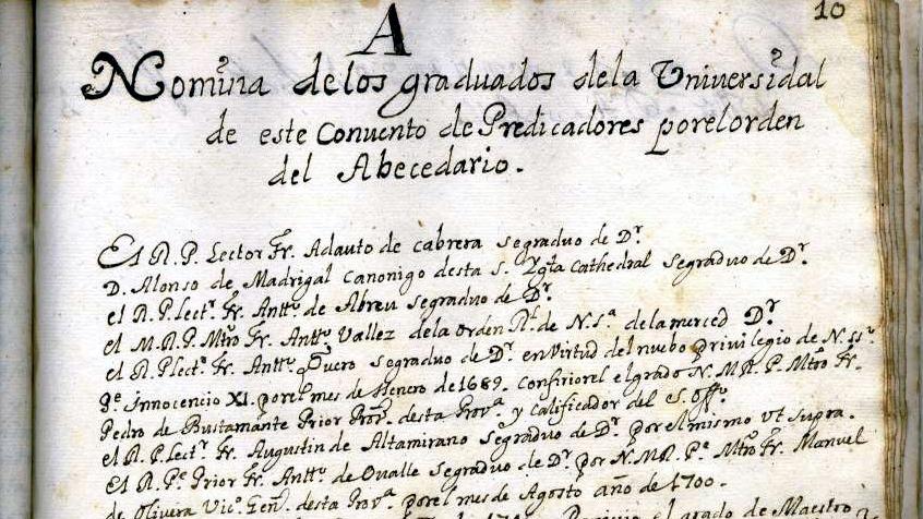 Página del manuscrito de 1622