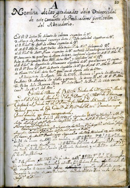 Página del manuscrito de 1622